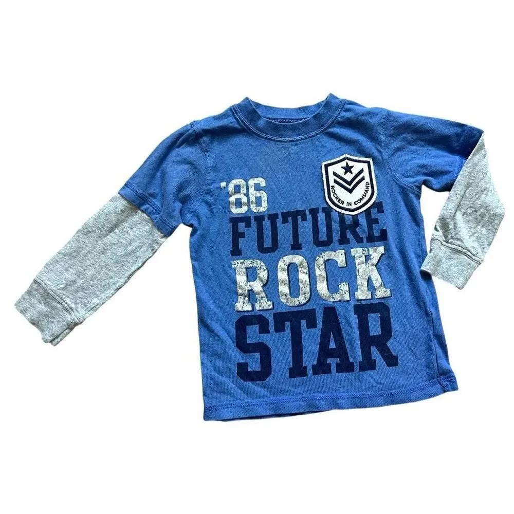 Toddler Boys Carters Future Rock Star Layered Look Graphic Tee Shirt - Sz 3T